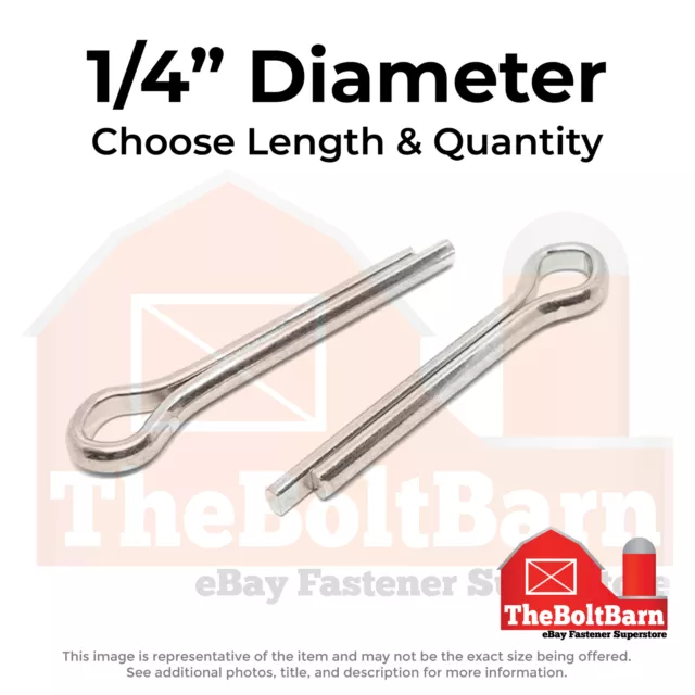 1/4" Stainless Extended Prong Cotter Pin (Choose Length & Qty)
