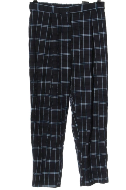 H&M DIVIDED pantaloni di tessuto donna taglia DE 36 look casual nero-blu