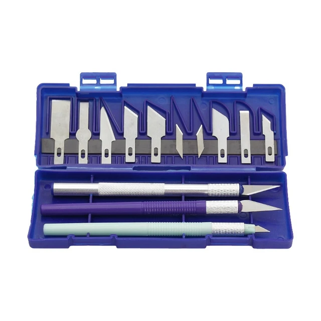 Durable Carving Cutter Set with 13 Replaceable Blades for Woodworking and Craft
