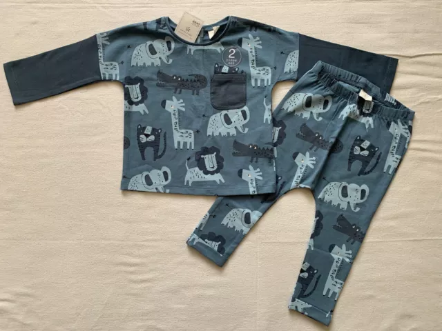 BNWT Baby Boys Animals Giraffe Crocodile Top Legging Outfit/Set 9-12 months NEXT