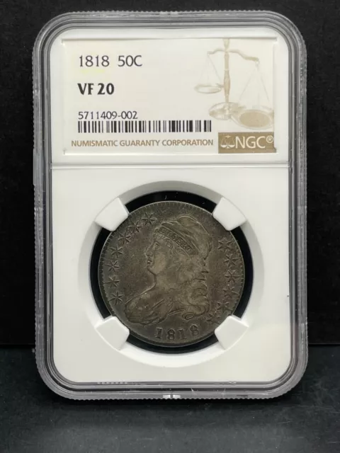 U.s. 1818 50C, Half Dollar, Ngc Certified Vf 20