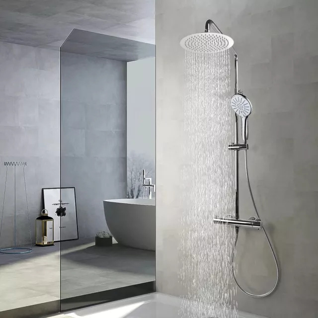 Duschsystem mit Thermostat Duscharmatur Regendusche Duschsäule Dusche Duschset 3