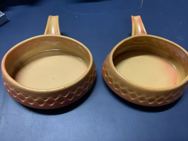 Vintage Diana Australia Nefertiti Stoneware Soup Bowls / Australian Pottery Pair