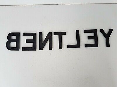Vintage Unused Black Number Plate Letters Spell BENTLEY Showroom Mancave Sign 2