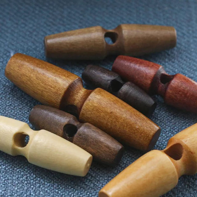 10PCS Wooden Toggle Button Coat Jacket Cardigan Duffle Horn Sew Knitwear UK