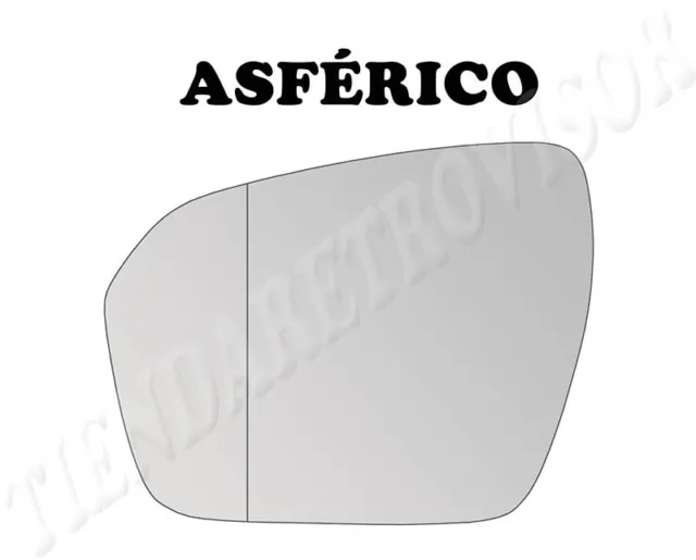 CRISTAL RETROVISOR PARA RANGE ROVER EVOQUE 2011- ASFERICO Izquierdo(Conductor)