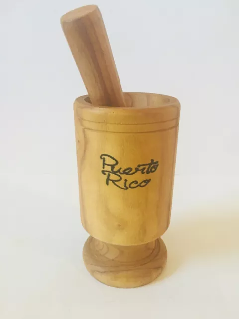 Puerto Rico Wood Mortar & Pestle Pilon Madera Tall - Boricua Rican Mofongo