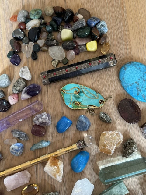 Large Rocks Uk VERY LARGE COLLECTION of Crystals, Wands and Jewellery, job lot sold as ...