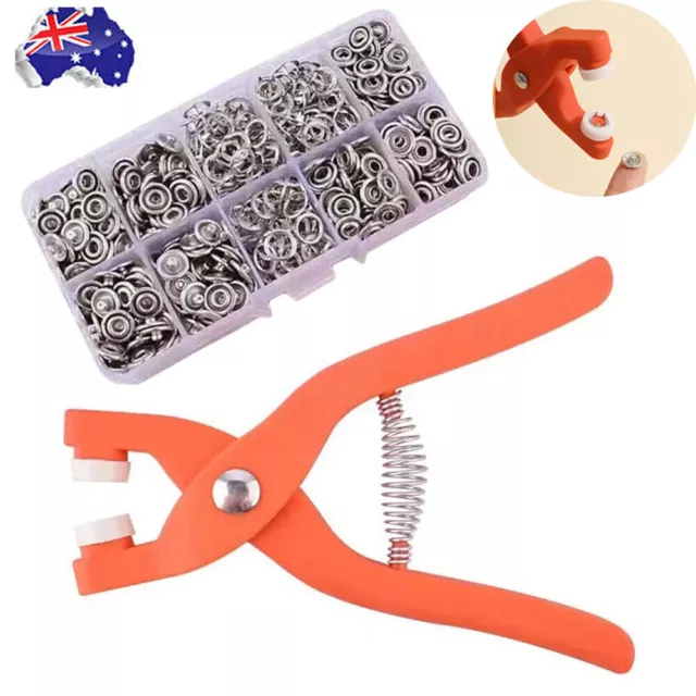Metal Snaps Buttons with Fastener Pliers Press Tool Kit for Sewing Clothing