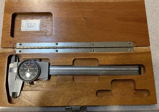Brown & Sharpe Dial Caliper 0-6”, No. 599-579-5, Black Face, SS, Swiss Made Brown & Sharpe Dial Caliper 0-6”, No. 599-579-5, Black Face, SS, Swiss Made