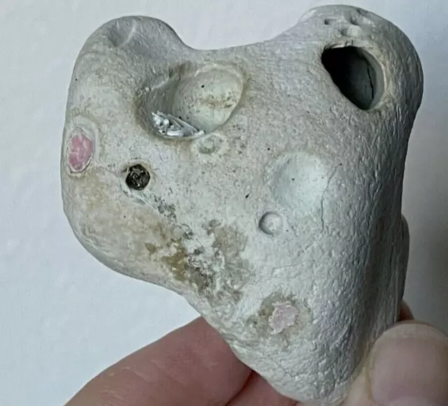 1.2 Oz Genuine Heart-Shaped Holey Hag Stone Hex Odin Adder Love Heart Rock Fairy