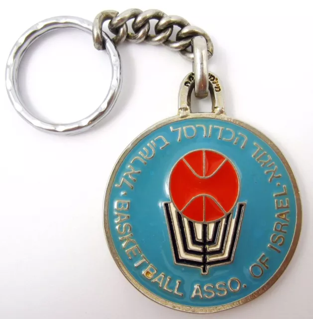 Basketball Association of Israel  Enameled Old Sport Key Chain Huge Very rare 2