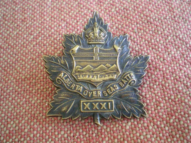 WW1 CEF 31st Battalion Alberta Officers Cap Badge