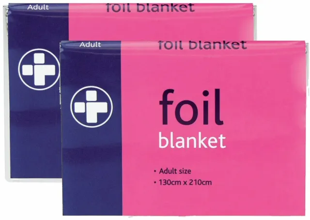 Adult Foil Thermal Blanket Emergency Survival First Aid Camping Car Pack of 2