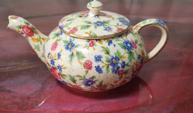 Royal Winton "OLD COTTAGE" CHINTZ Stacking Mini Tea Pot ..TEA POT & LID ONLY