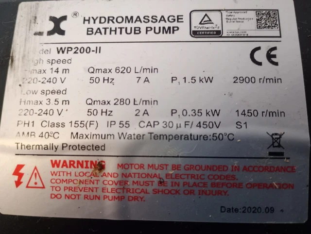 LX WP200-II Pump for Hot Tub