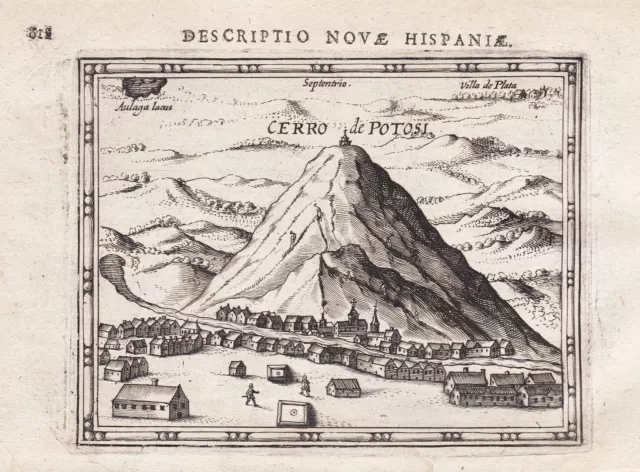 Potosi Bolivia Bolivie South America L'Amérique Map Carte Bertius 1618