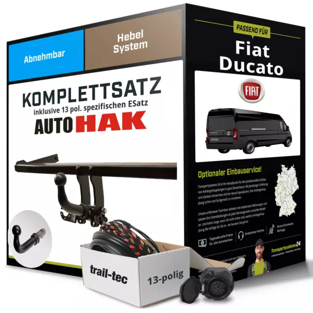 Anhängerkupplung abnehmbar für FIAT Ducato +E-Satz NEU ABE PKW Anhängerkupplung abnehmbar für FIAT Ducato +E-Satz NEU ABE PKW