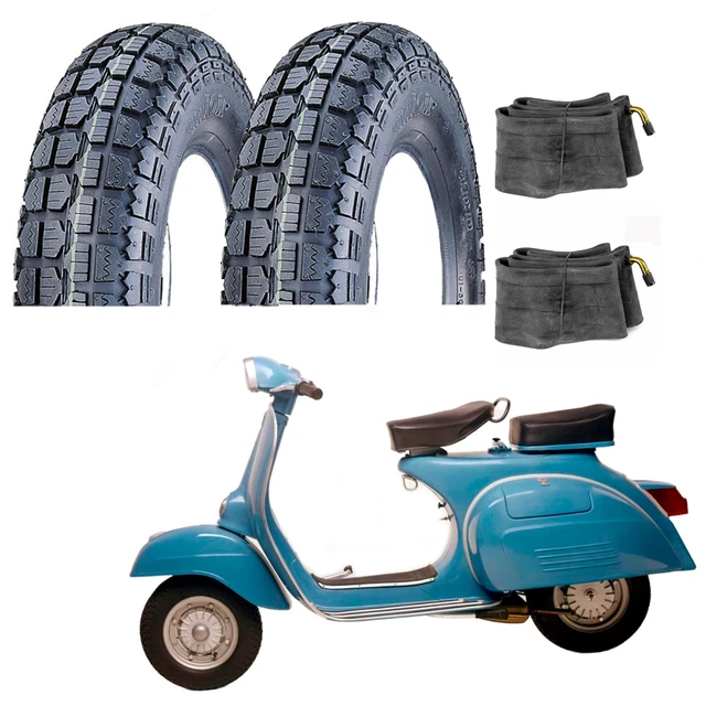 Kit De 2 Neumáticos Deestone 3.00-10 Para Vespa 50 PK S – Homologados, índice De Carga 42, Velocidad Máxima 100 Km/h
