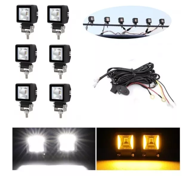 6x 12-24V LED Stroboskop blinkende Leuchtfeuer + Verkabelung 6 Lichtmodi 12 LEDS