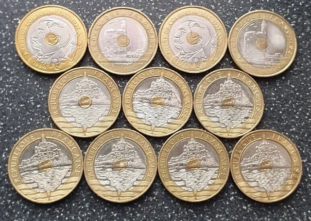 lot de 11 pièces de monnaies 20 FRANCS françaises VOIR PHOTO
