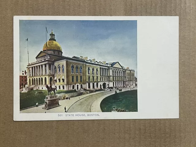 Postcard Boston MA Massachusetts State House Gold Dome Beacon Hill Vintage UDB