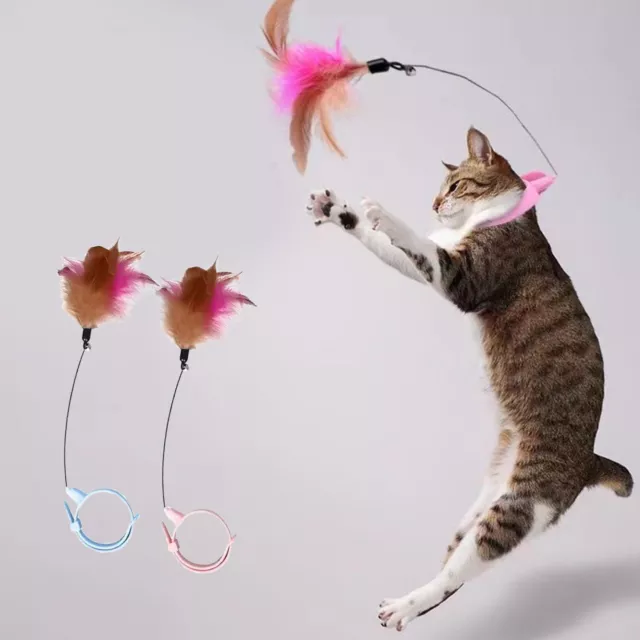 Cat Feather Collar Toy Adjustable Interactive Cat Pet Soft Silicone Bell Gifts%