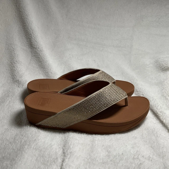 FitFlop Ritzy Toe Thong Sandals Size 10 M Gold Mix M57-054 NEW In Box Never Worn