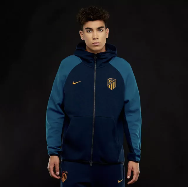 NIKE SPORTSWEAR NSW Atletico Madrid Tech Fleece Full Zip Hoodie Blue Size Medium 64.99 PicClick UK