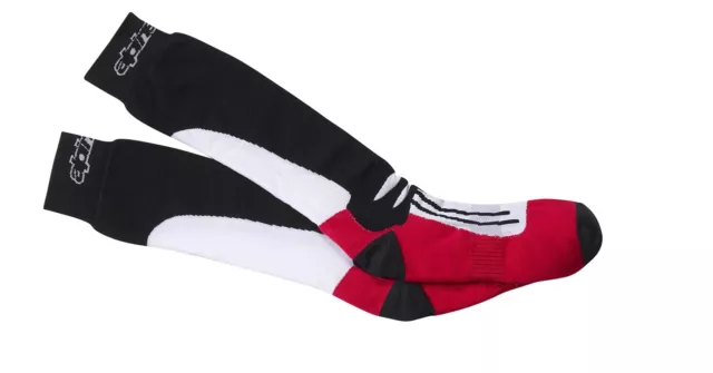 Alpinestars Racing Road Socks Long - Socken Gr. XL/XXL - Schwarz Rot Weiß