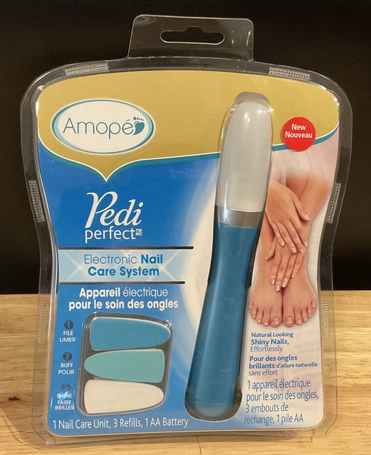 Sistema electrónico de lima para pies y cuidado de uñas Amope Pedi perfecto batería incluida nueva en paquete