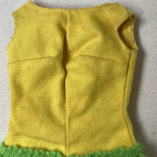 Barbie Loop Scoop Yellow Crochet Mod Dress #1454 Clothing Mattel 2