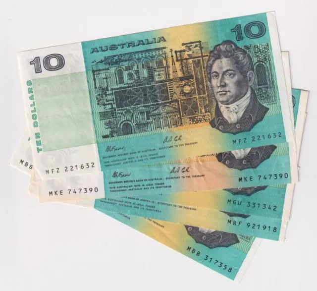 Australian Paper $10 Note Issued 1974 ~ 1993 Great Condition