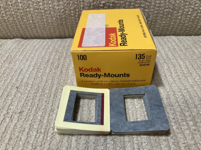 Single Box of 100 Vintage Kodak Ready-Mounts for 135 Size Film 2"x2" 24x36mm