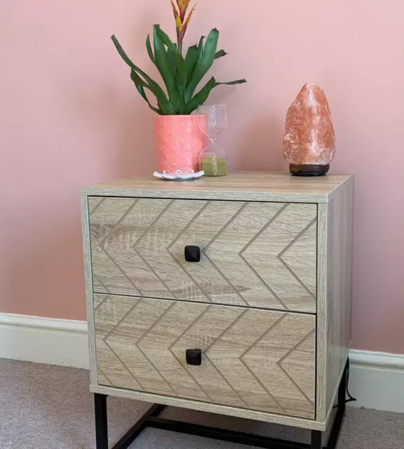 Industrial Bedside Table Vintage Retro Nightstand Rustic Metal Cabinet Room Unit