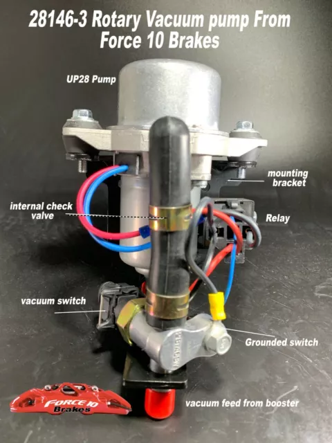 Electric brake Rotary Vacuum Pump  "Plug and Play"  Ultra quiet, compact