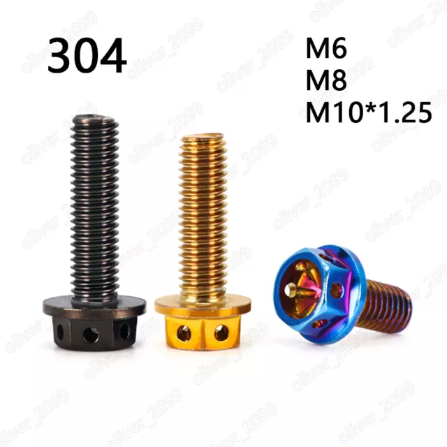 304 bulloni esagonali flangia in acciaio inox con fori sulla testa M6 M8 M10