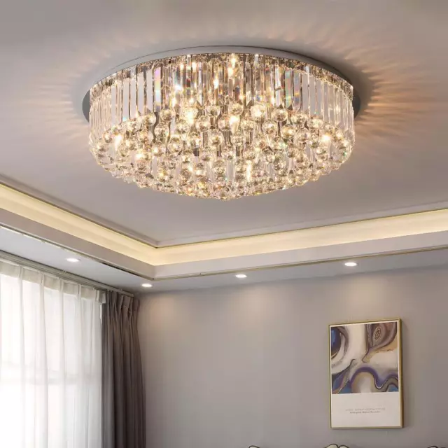 LED Crystal Ceiling Lamp Round Chandelier Hallway Living Room Bedroom Lighting