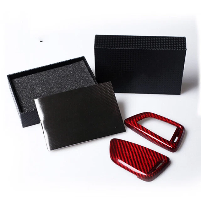 Carbon Fiber Red Remote Key Case Fob Shell Cover For BMW X1 F48 X5 F15 X6 F16 1X