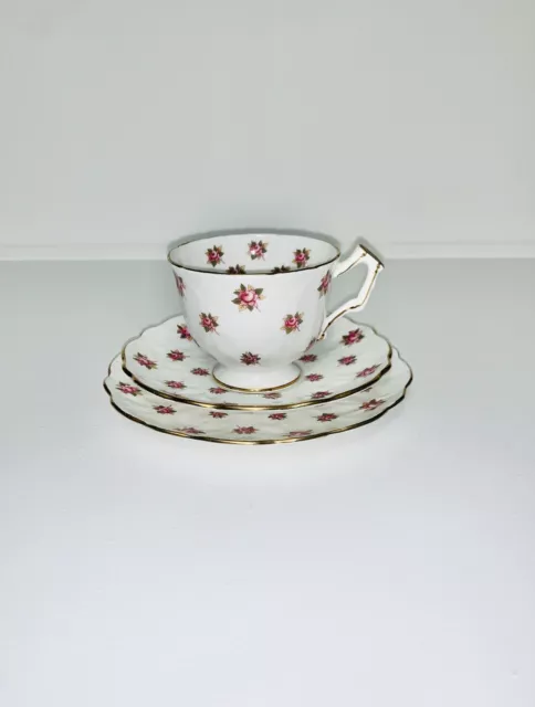 Aynsley - Rosedale, Crocus shaped tea trio (cup, saucer & plate set)