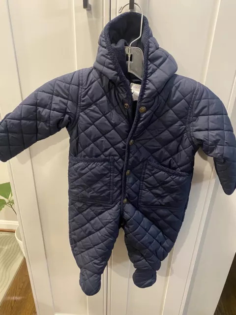 Ralph Lauren Infant Baby 9 month Navy Quilted Down Bunting Snowsuit