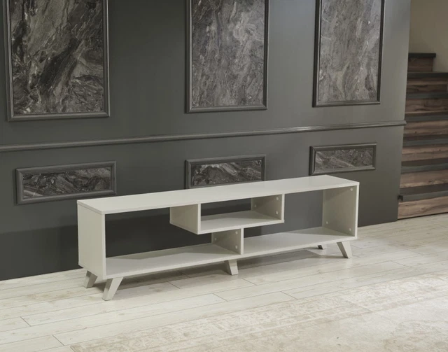 Parma Mid Century Modern Tv Stand Open Shelving Entertainment Centre 67 inch