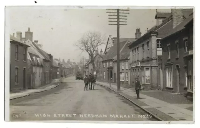 Needham Market High Street, Suffolk, RP Postcard.