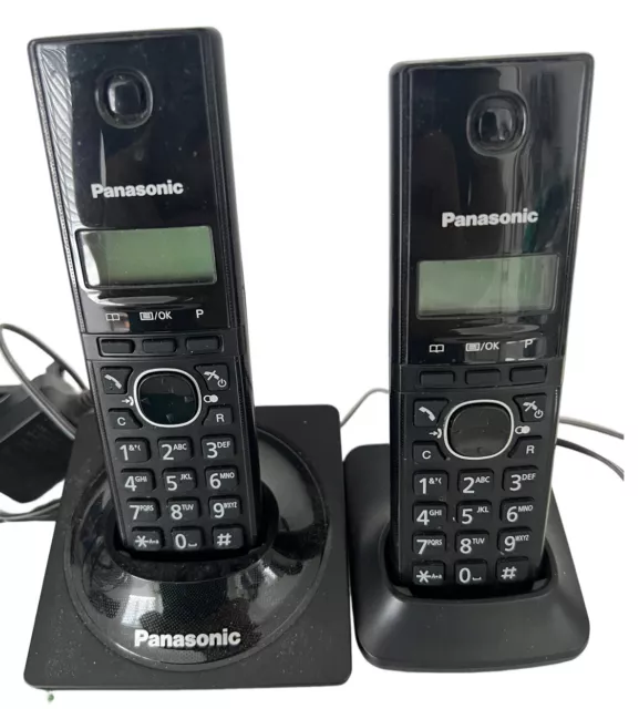 GENUINE PANASONIC KX-TG1711EB Twin Wireless Phone Set in Black Caller ID  £19.99 - PicClick UK