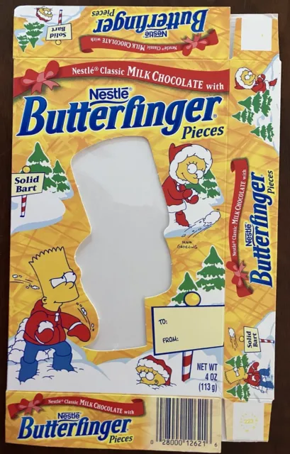 BART SIMPSON ~ NESTLE BUTTERFINGER ~ CHRISTMAS ORNAMENTS ~ empty box~ 1999