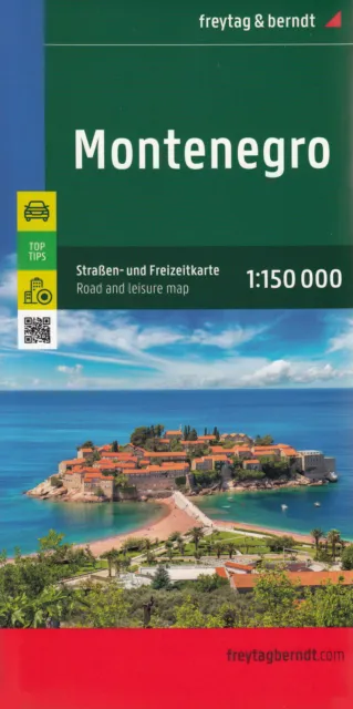 Montenegro Autokarte + Freizeitkarte 1:150000 Straßenkarte von freytag & berndt