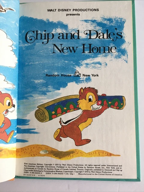 Chip and Dale's New Home  1979 Book Club Edition Vtg Walt Disney Random House HC 3