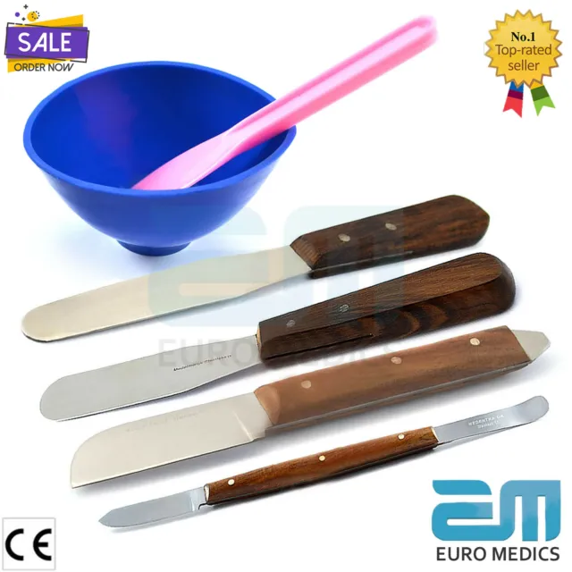 Dental Mixing Bowl With Spatula Wax Carving Technician Lab Instruments Alginate