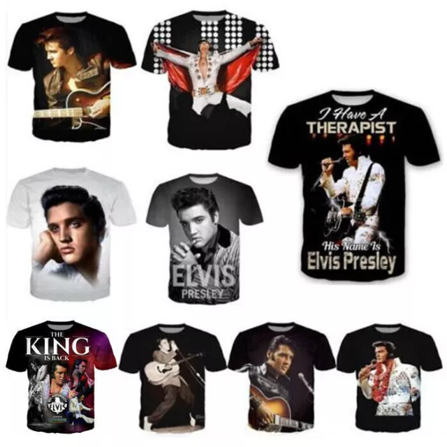 Fashion Elvis Presley 3D Print T-Shirt Women/Men Casual Short Sleeve Tops Tee