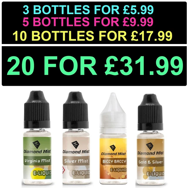 DIAMOND MIST 10ml E LIQUID VAPE JUICE 0mg 6mg 12mg 18mg Nicotine   1.99 - PicClick UK